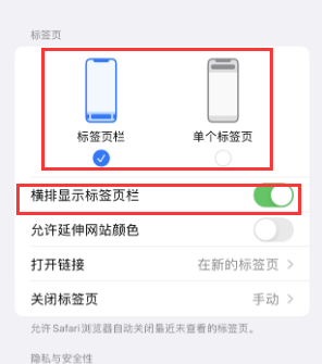 迁西iPhone授权维修分享Safari浏览器如何切换标签栏位置 